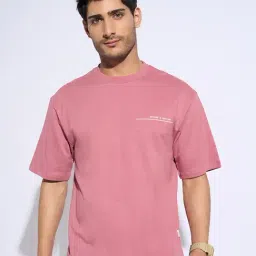 7 Alt By Pantaloons Pink Cotton Loose Fit T-Shirt-image-42