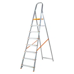 AGUERRI 7 Steps Aluminium Ladder Orange Lightweight & Foldable with Wide Platform for Indoor & Outdoor Use-picture-25
