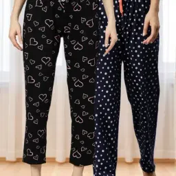 Kryptic Black & Navy Printed Cotton Pyjamas - Pack of 2-picture-39