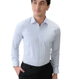 Park Avenue Blue Slim Fit Striped Formal Shirt-picture-25