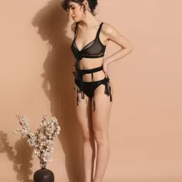 Da Intimo Black Non-Padded Wireless Bra & Panty Set image 4