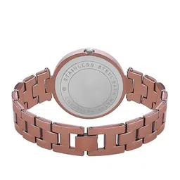 JUST LIKE Women Patterned Dial & Bracelet Style Straps Analogue Watch 150 Brown image 2