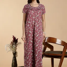 9shines Label Printed Maxi Nightdress-image-33