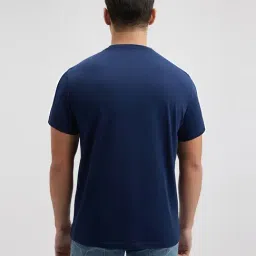 Pepe Jeans Navy Blue Cotton Slim Fit Printed T-Shirt image 2