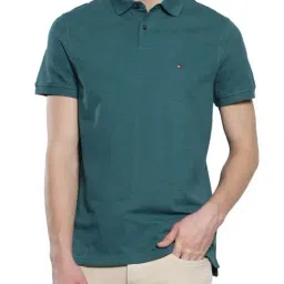 Tommy Hilfiger Green Heather Cotton Regular Fit Polo T-Shirt-picture-33