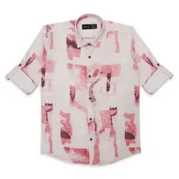 Cavio Kids Pink Printed Shirt-image-80
