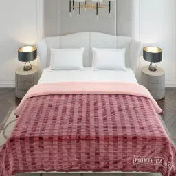 Monte Carlo Maroon Polyester Printed Double Bed Winter Blanket Vibe Tribe 2 Ply image 3