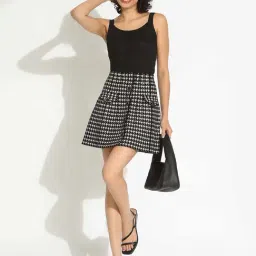 Showoffff Black Regular Fit Printed Skirt image 5