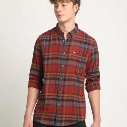 The Bear House Multicolor Cotton Slim Fit Checks Shirt-image-7
