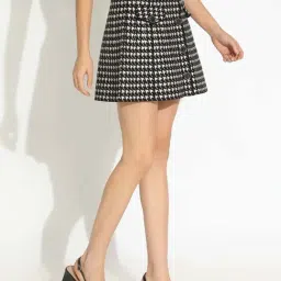 Showoffff Black Regular Fit Printed Skirt image 3
