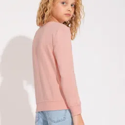VERO MODA GIRL Kids Impatiens Pink Self Sweatshirt image 2