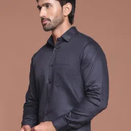 Indian Needle Black Regular fit Printed Shirt image 4