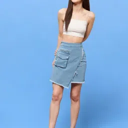 Miss Chase Blue Mini Skirt image 4