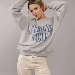 American Eagle Outfitters Grey Printed Sweatshirt-image-13