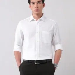 AD by Arvind White Regular Fit Self Shirt-image-84