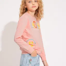 VERO MODA GIRL Kids Impatiens Pink Self Sweatshirt image 3