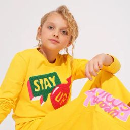 VERO MODA GIRL Kids Daffodil Cotton Graphic Sweatshirt-picture-49