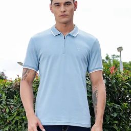 Thomas Scott Blue Cotton Regular Fit Solid Polo T-Shirt-picture-39
