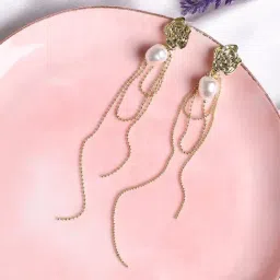 Sohi Gold Plated Designer Stone Casual Drop Earring For Women-image-60