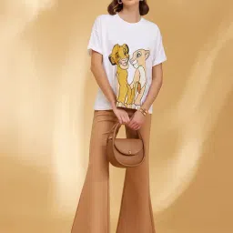 Kazo White Printed Oversized T-Shirt image 4