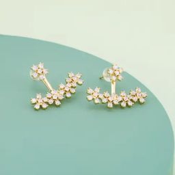 Kushal's Fashion Jewellery White Gold Polished Zircon Earring for Women-picture-6
