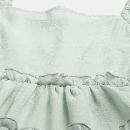 Melon by PlusS Mint Green Self Pattern A-Line Dress image 5