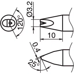Hakko Replacement Tip T53 Series Correspondence FX-9707 / FX-9708, T53-DR32 image 2