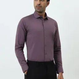 WES Formals by Westside Dusty Purple Ultra Slim-Fit Cotton Blend Shirt-picture-15