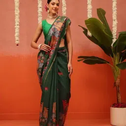 Silk Land Pichwai Kalamkari Digital Printed Chanderi Saree-image-97