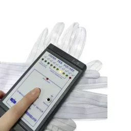 Nikko ESD 85 to 110 GSM Antistatic 100% Polyester and Stripe Carbon Gloves S Size White, NWGL001 image 2