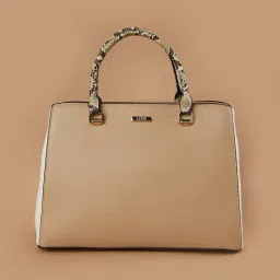 Code by Lifestyle Beige Logo Satchel Handbag-picture-42