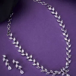Opal Touch Rhodium-Plated Cubic Zirconia Jewellery Set-image-20