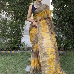 DIVASTRI Tie and Dye Pure Chiffon Ready to Wear Saree-picture-35