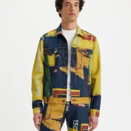Levi's Blue Cotton Regular Fit Printed Jacket-picture-32
