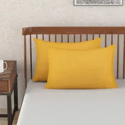 fabindia home Fabindia Yellow Cotton 98 TC Pillow Cover - Set of 2-picture-12
