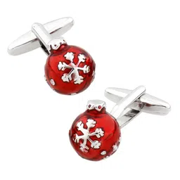 mrcuff Christmas Ball Ornament Pair Cufflinks in a Presentation Gift Box & Polishing Cloth image 1