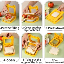 quincy Sandwich Cutter and Sealer, Sandwich Maker for Kids Lunch Uncrustable Sandwich Maker-Easy for School Lunchbox and Bento Box image 2