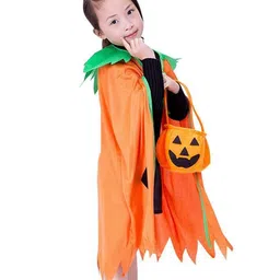 kaku fancy dresses Kaku Fancy Dress Halloween Theme Robe Cape & Pumpkin Basket Set - Orange-picture-15