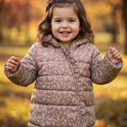 Babyhug Woven Full Sleeves Hooded Jacket With Floral Print - Beige-picture-14