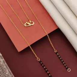 ABDESIGNS Rose Gold-Plated Artificial Stones and Beads Mangalsutra image 5