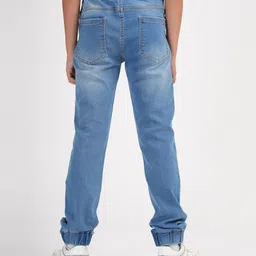 Zion Cotton Denim Mild Washed Joggers - Light Blue image 3