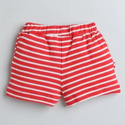 BABY NATION Cotton Striped Shorts - Red image 3
