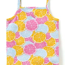 Babyhug 100% Cotton Knit Sleeveless  Antibacterial Slips with Polka Dot & Orange Print  Pack of 3- Multicolour image 3