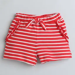 BABY NATION Cotton Striped Shorts - Red image 4