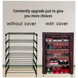 Urban Choice 5-Layer Brown Metal Shoe Rack Sturdy, Space-Saving Organizer for Home & Office image 3