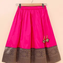 Babyhug Half Sleeves Choli Lehenga And Dupatta Ethnic Printed - Fuschia image 5