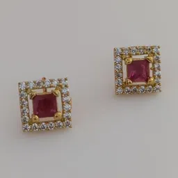 OM KRISHIV COLLECTION Square Studs Earrings image 1