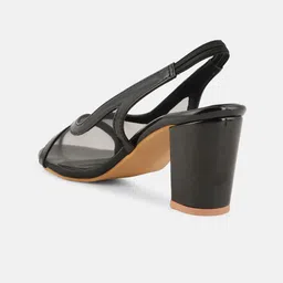 DressBerry Party Block Sandals with Laser Cuts image 3