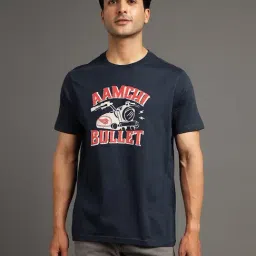 Royal Enfield Dark Blue Regular Fit Print T-Shirt-picture-19