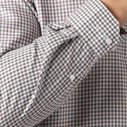 Van Heusen Regular Fit Micro Checks Checked Pure Cotton Formal Shirt image 3